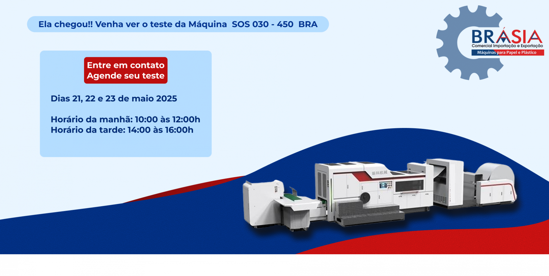 Estaremos na Feira Plástico Brasil -  A BRÁSIA, fundada em 2008, conta com sócios com mais de 30 anos de experiência. A empresa comercializa máq...Saiba mais.