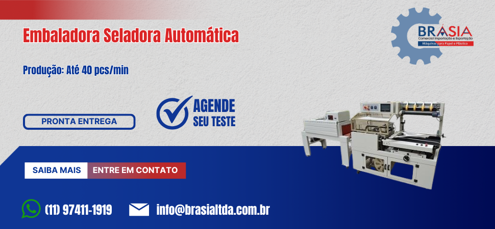 Embaladora Seladora Automática -  A BRÁSIA, fundada em 2008, conta com sócios com mais de 30 anos de experiência. A empresa comercializa máquina...Saiba mais.