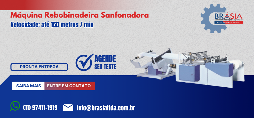 Máquina Rebobinadeira Sanfonadora -  A BRÁSIA, fundada em 2008, conta com sócios com mais de 30 anos de experiência. A empresa comercializa máqu...Saiba mais.