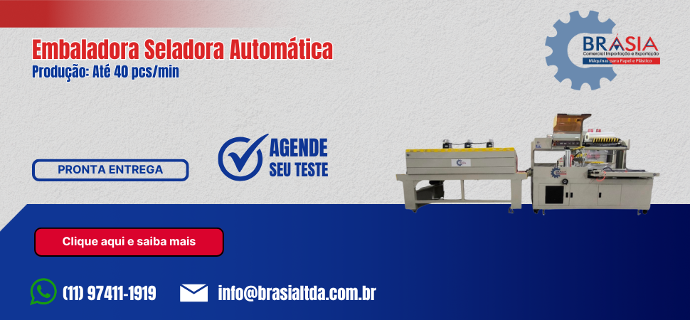 Emabaladora Seladora Automática -  A BRÁSIA, fundada em 2008, conta com sócios com mais de 30 anos de experiência. A empresa comercializa máquin...Saiba mais.