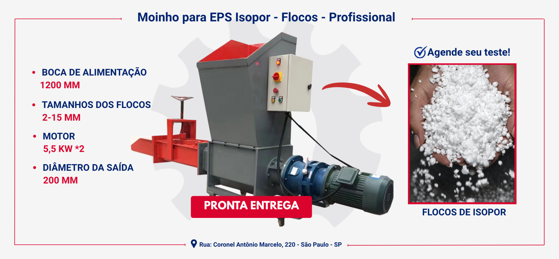 Moinho Extrusora para EPS e EPE Isopor - Borra -  A BRÁSIA, fundada em 2008, conta com sócios com mais de 30 anos de experiência. A empresa come...Saiba mais.