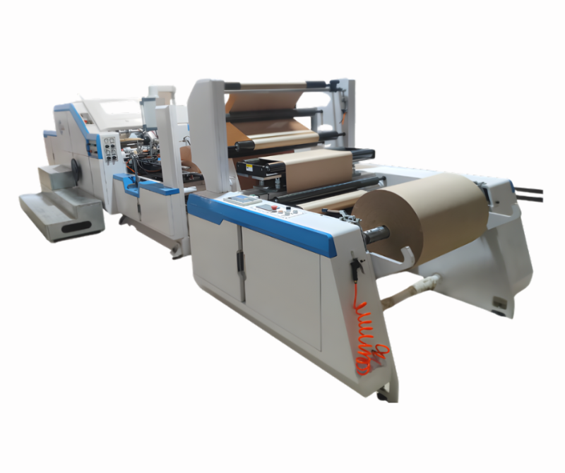 Máquina SOS 05 para Sacos de Papel com Fundo Quadrado com Impressora Flexográfica 2 Cores em Linha