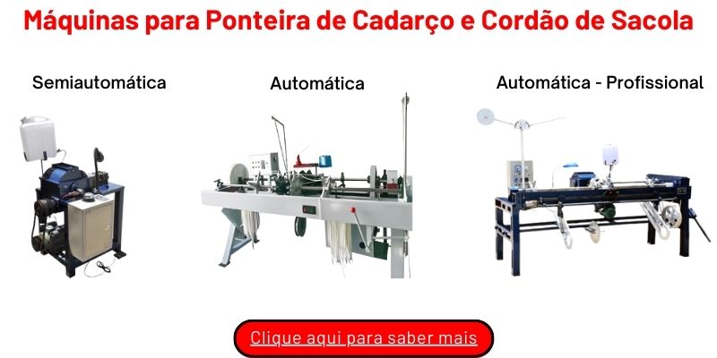 Máquina para Ponteira de Cadarço e Cordão de Sacola