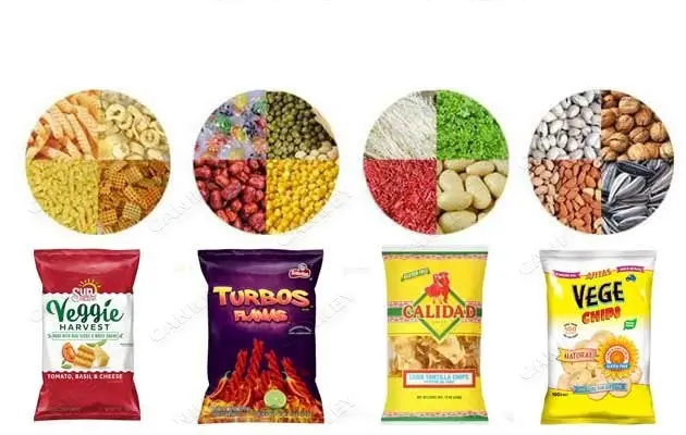 Envasadora para grãos salgadinhos e pó